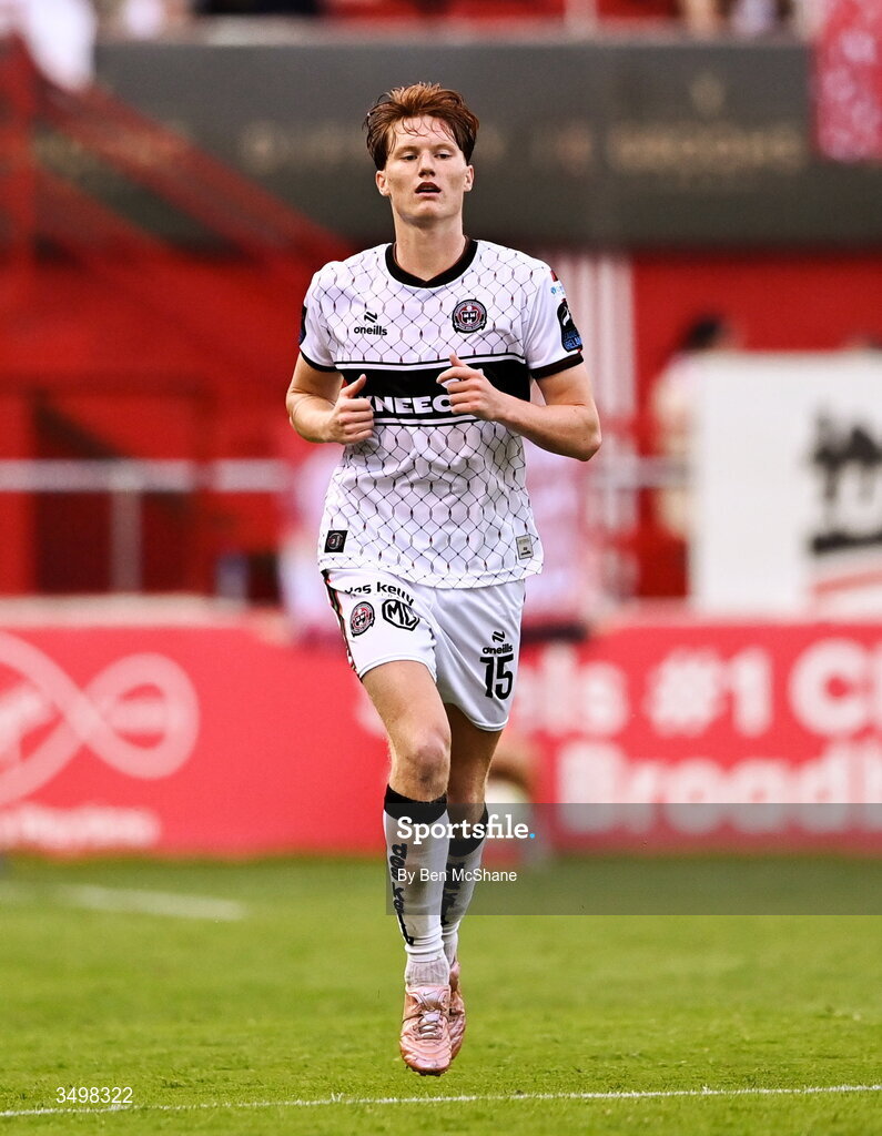 22 June 2026; Senan Mullen of Bohemians during the SSE Airtricity Men’s Premier Division match between Shelbourne and Bohemians at Tolka Park in Dublin. Photo by Ben McShane/Sportsfile