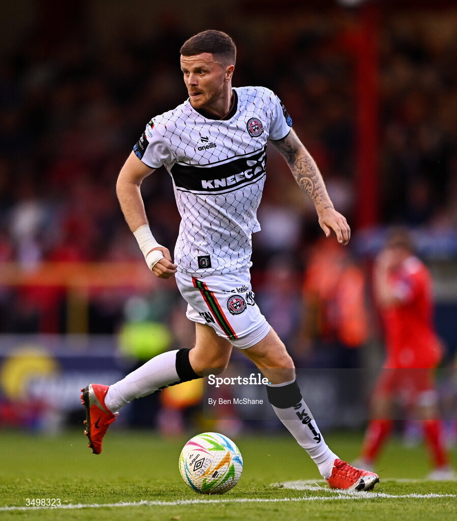 22 June 2026; Adam McDonnell of Bohemians during the SSE Airtricity Men’s Premier Division match between Shelbourne and Bohemians at Tolka Park in Dublin. Photo by Ben McShane/Sportsfile
