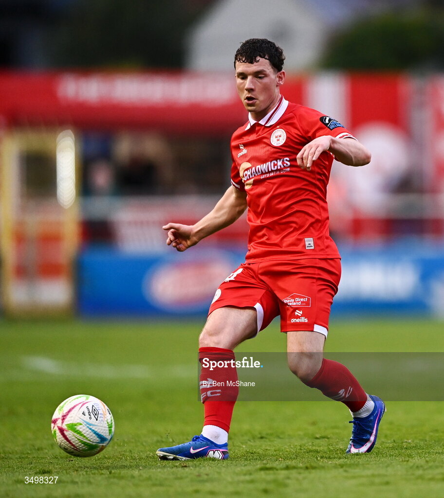 22 June 2026; Ali Coote of Shelbourne during the SSE Airtricity Men’s Premier Division match between Shelbourne and Bohemians at Tolka Park in Dublin. Photo by Ben McShane/Sportsfile