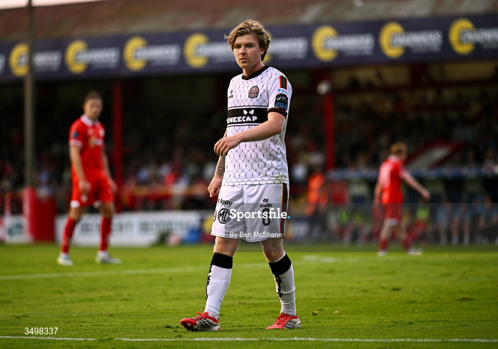 22 June 2026; Harry Vaughan of Bohemians during the SSE Airtricity Men’s Premier Division match between Shelbourne and Bohemians at Tolka Park in Dublin. Photo by Ben McShane/Sportsfile