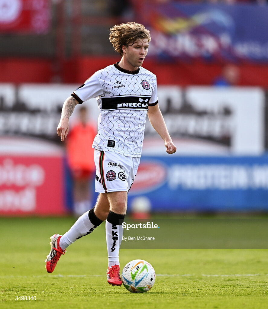 22 June 2026; Harry Vaughan of Bohemians during the SSE Airtricity Men’s Premier Division match between Shelbourne and Bohemians at Tolka Park in Dublin. Photo by Ben McShane/Sportsfile