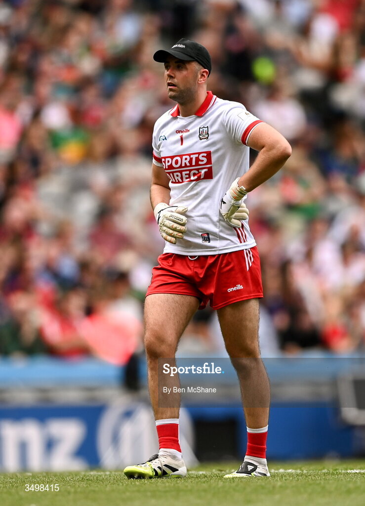27 June 2026; Cork goalkeeper Patrick Doyle during the GAA Football All-Ireland Senior Championship quarter-final match between Cork and Mayo at Croke Park in Dublin. Photo by Ben McShane/Sportsfile