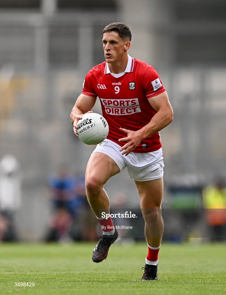 27 June 2026; Colm O'Callaghan of Cork during the GAA Football All-Ireland Senior Championship quarter-final match between Cork and Mayo at Croke Park in Dublin. Photo by Ben McShane/Sportsfile