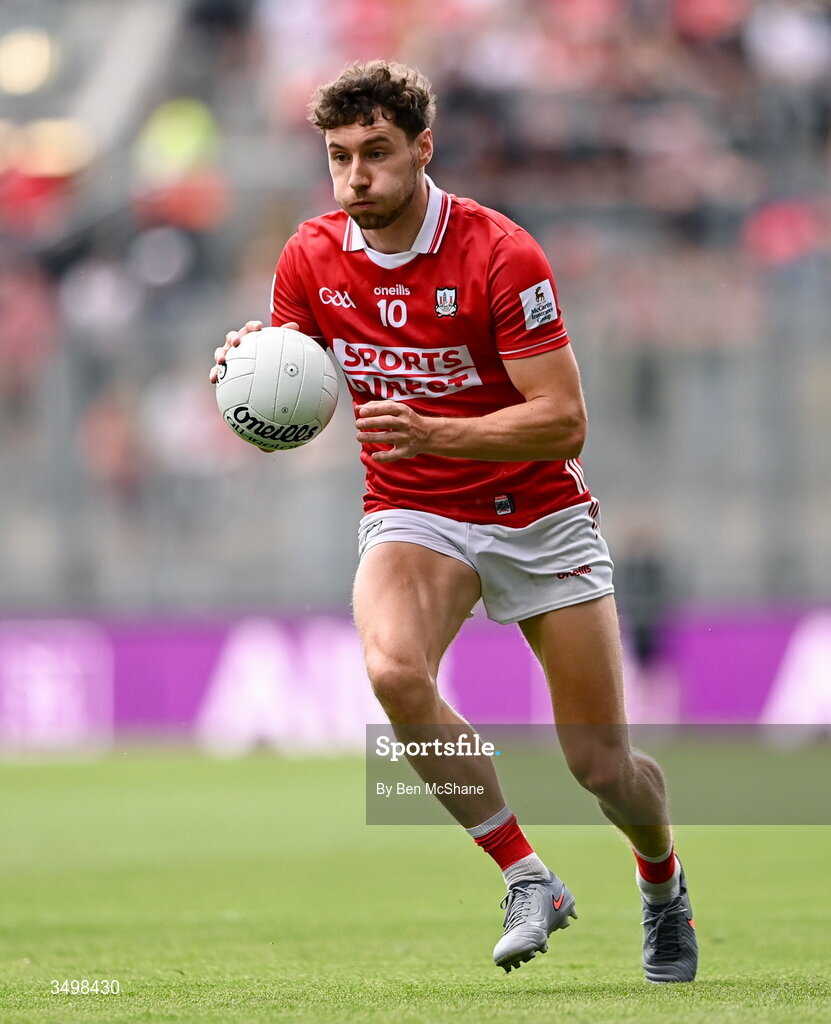 27 June 2026; Paul Walsh of Cork during the GAA Football All-Ireland Senior Championship quarter-final match between Cork and Mayo at Croke Park in Dublin. Photo by Ben McShane/Sportsfile