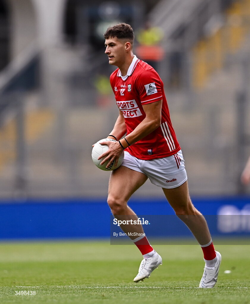 27 June 2026; Seán McDonnell of Cork during the GAA Football All-Ireland Senior Championship quarter-final match between Cork and Mayo at Croke Park in Dublin. Photo by Ben McShane/Sportsfile