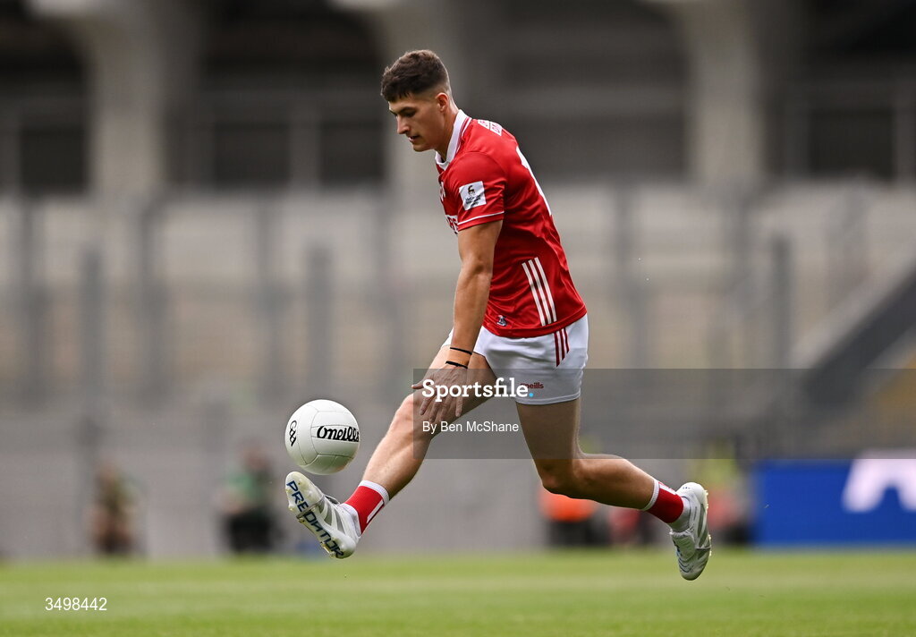 27 June 2026; Seán McDonnell of Cork during the GAA Football All-Ireland Senior Championship quarter-final match between Cork and Mayo at Croke Park in Dublin. Photo by Ben McShane/Sportsfile