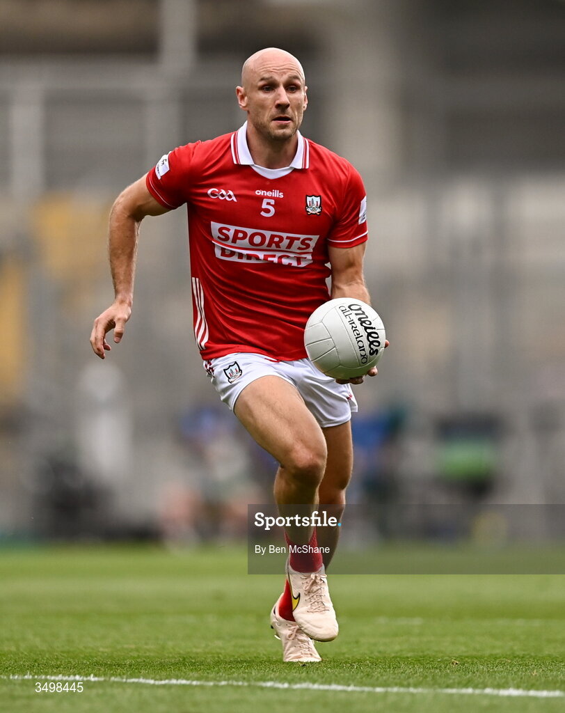 27 June 2026; Brian O'Driscoll of Cork during the GAA Football All-Ireland Senior Championship quarter-final match between Cork and Mayo at Croke Park in Dublin. Photo by Ben McShane/Sportsfile