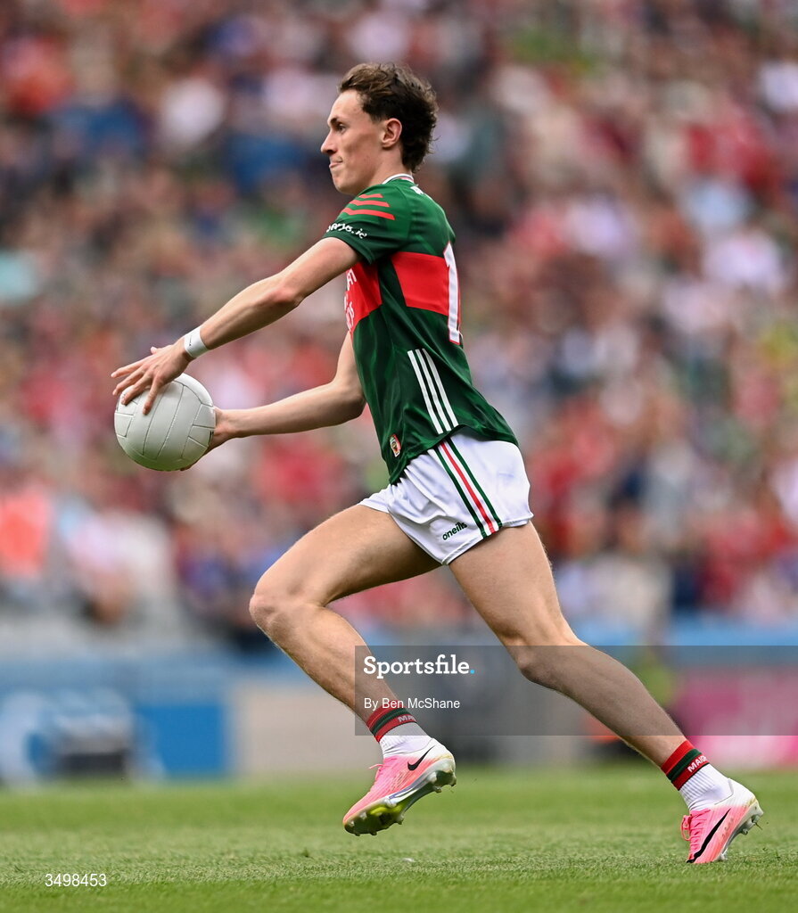 27 June 2026; Kobe McDonald of Mayo during the GAA Football All-Ireland Senior Championship quarter-final match between Cork and Mayo at Croke Park in Dublin. Photo by Ben McShane/Sportsfile