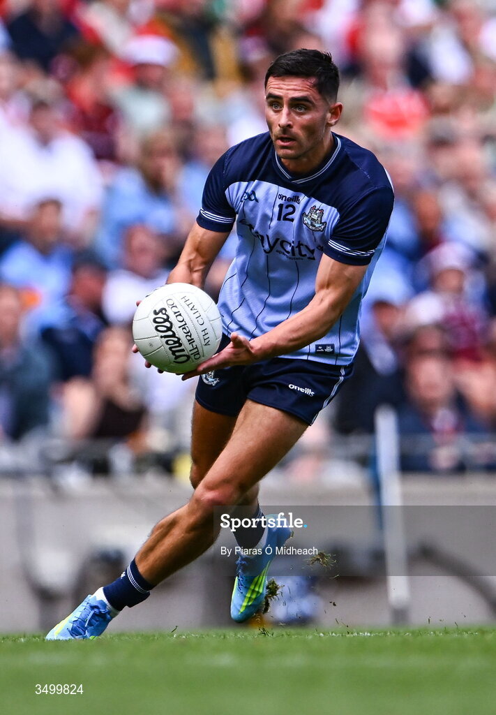 28 June 2026; Niall Scully of Dublin during the GAA Football All-Ireland Senior Championship quarter-final match between Dublin and Galway at Croke Park in Dublin. Photo by Piaras Ó Mídheach/Sportsfile