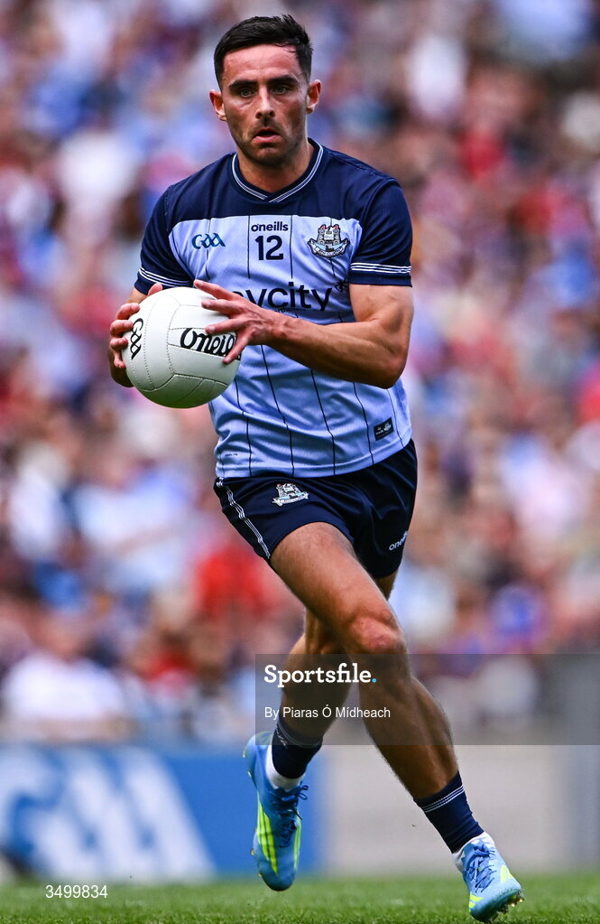 28 June 2026; Niall Scully of Dublin during the GAA Football All-Ireland Senior Championship quarter-final match between Dublin and Galway at Croke Park in Dublin. Photo by Piaras Ó Mídheach/Sportsfile