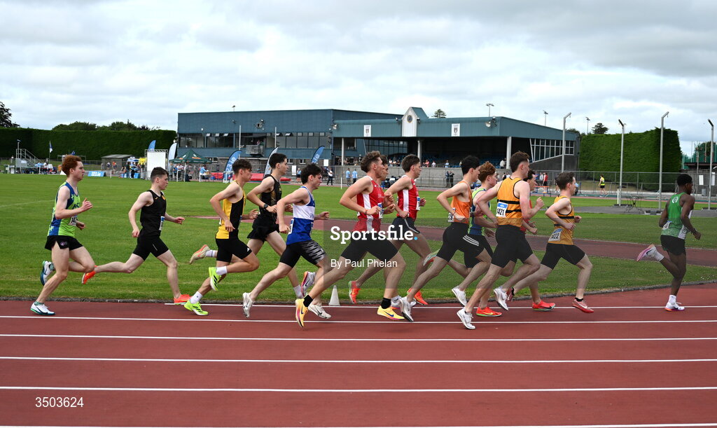 5 July 2026; The U23 men's 1500m during day two of the 123.ie National U20 & U23 Track & Field Championships at Tullamore Harriers Athletics Club in Tullamore, Offaly. Photo by Paul Phelan/Sportsfile