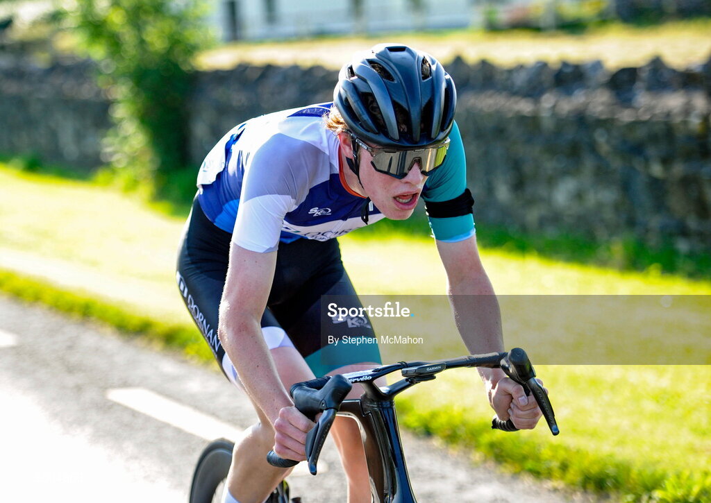 7 July 2026; Seth Holland of Dornan Cycling Munster during Stage 1 of 2026 Junior Tour of Ireland in Maghera, Clare. Photo by Stephen McMahon/Sportsfile