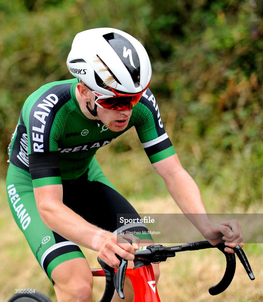 8 July 2026; Hugh Óg Mulhearne of Cycling Ireland during the Stage 2 of 2026 Junior Tour of Ireland in West Clare. Photo by Stephen McMahon/Sportsfile