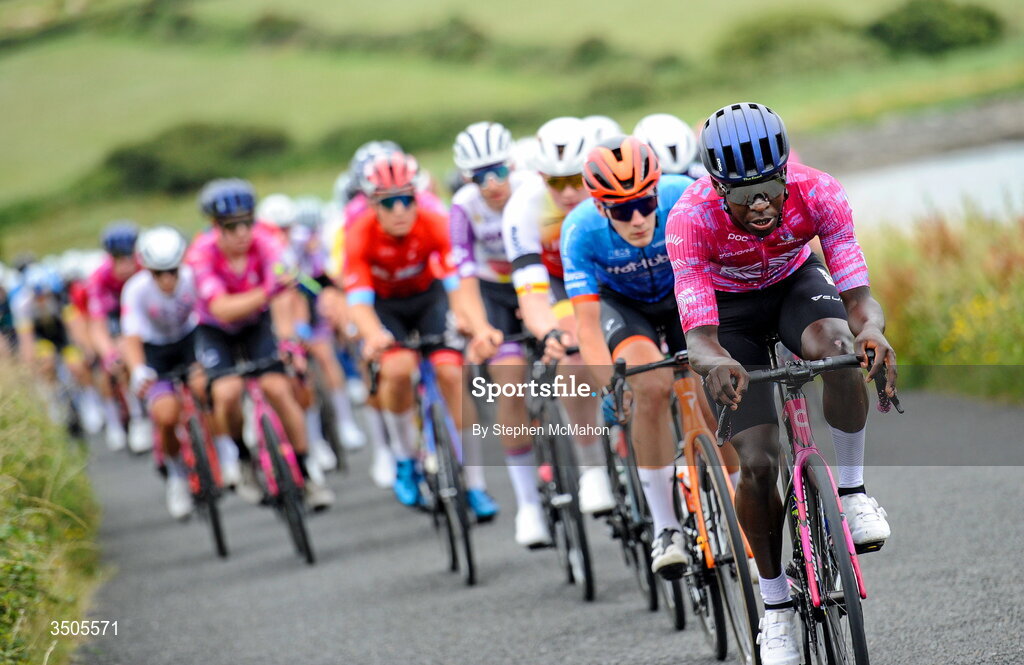 8 July 2026; Eli Watson of EF Education-ONTO during the Stage 2 of 2026 Junior Tour of Ireland in West Clare. Photo by Stephen McMahon/Sportsfile