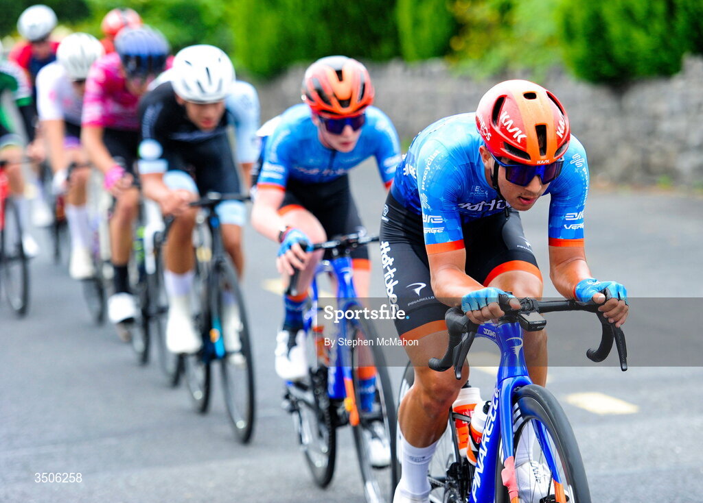 9 July 2026; Alex Botha of Hot Tubes during the Stage 3 of 2026 Junior Tour of Ireland in East Clare. Photo by Stephen McMahon/Sportsfile