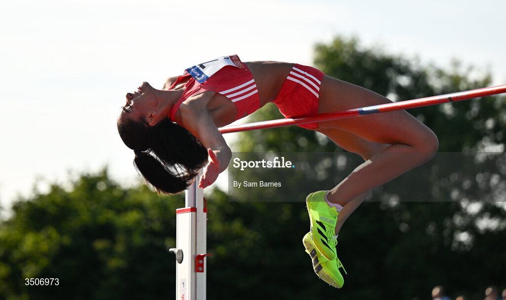 10 July 2026; Laura Zialor of Great Britain competes in the Hygo women's high jump during the Morton Games at Morton Stadium in Santry, Dublin. Photo by Sam Barnes/Sportsfile
