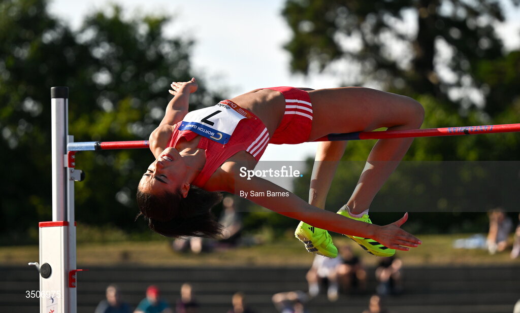 10 July 2026; Laura Zialor of Great Britain competes in the Hygo women's high jump during the Morton Games at Morton Stadium in Santry, Dublin. Photo by Sam Barnes/Sportsfile