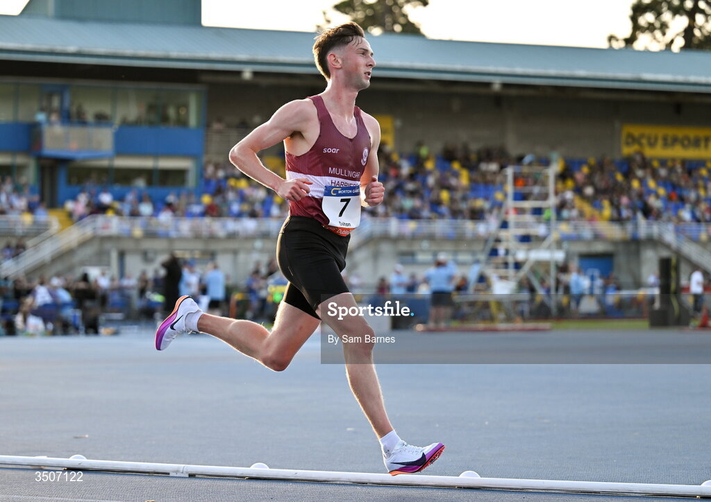 10 July 2026; Cormac Dalton of Ireland competes in the Albie Thomas Family / Dublin Athletics men's 5000m during the Morton Games at Morton Stadium in Santry, Dublin. Photo by Sam Barnes/Sportsfile