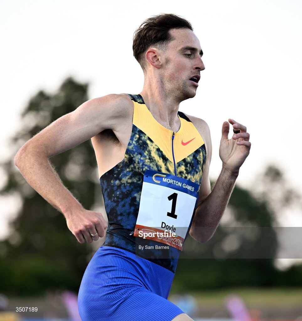 10 July 2026; Cathal Doyle of Ireland competes in the UPMC SSC Men's Morton Mile during the Morton Games at Morton Stadium in Santry, Dublin. Photo by Sam Barnes/Sportsfile