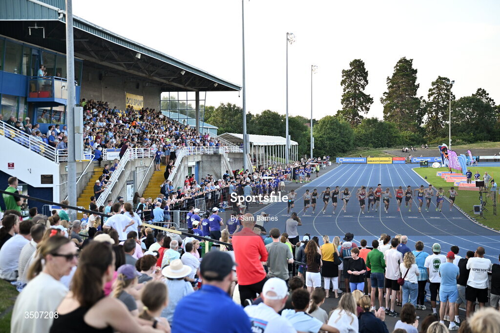 10 July 2026; A general view of the UPMC SSC Men's Morton Mile during the Morton Games at Morton Stadium in Santry, Dublin. Photo by Sam Barnes/Sportsfile