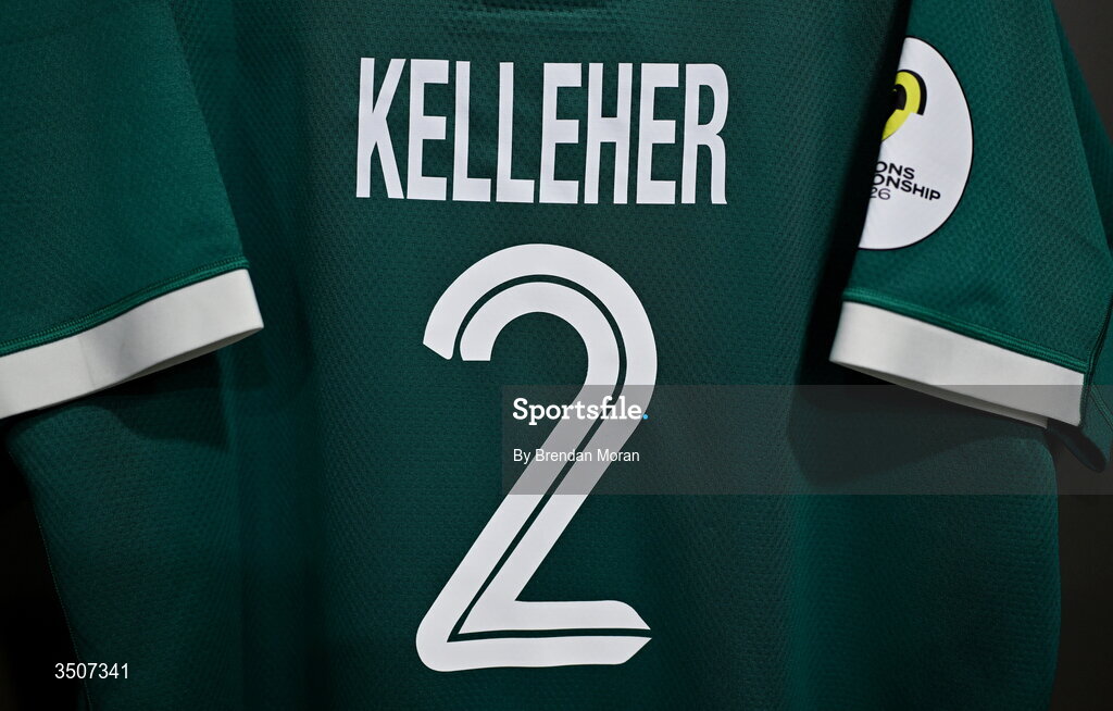 11 July 2026; The jersey of Rónan Kelleher, who earns his 50th cap today, in the Ireland dressingroom before the 2026 Nations Championship Round Two match between Japan and Ireland at McDonald Jones Stadium in Newcastle, Australia. Photo by Brendan Moran/Sportsfile