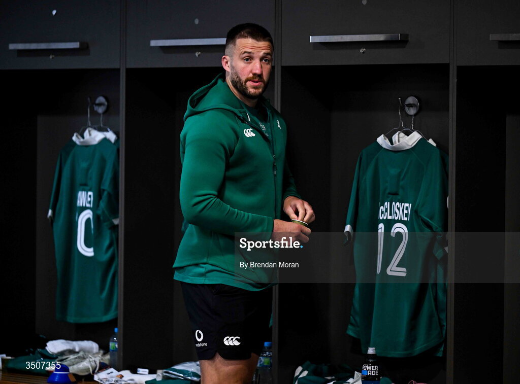 11 July 2026; Stuart McCloskey of Ireland before the 2026 Nations Championship Round Two match between Japan and Ireland at McDonald Jones Stadium in Newcastle, Australia. Photo by Brendan Moran/Sportsfile