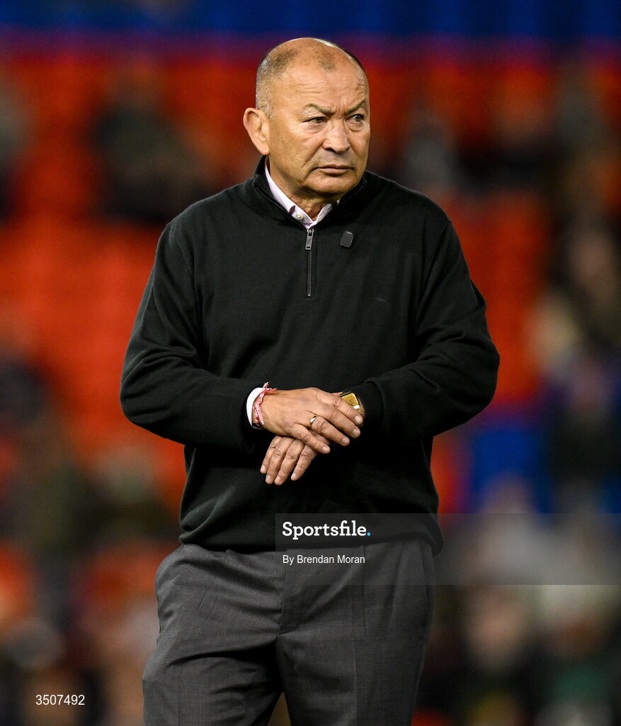 11 July 2026; Japan head coach Eddie Jones during the 2026 Nations Championship Round Two match between Japan and Ireland at McDonald Jones Stadium in Newcastle, Australia. Photo by Brendan Moran/Sportsfile