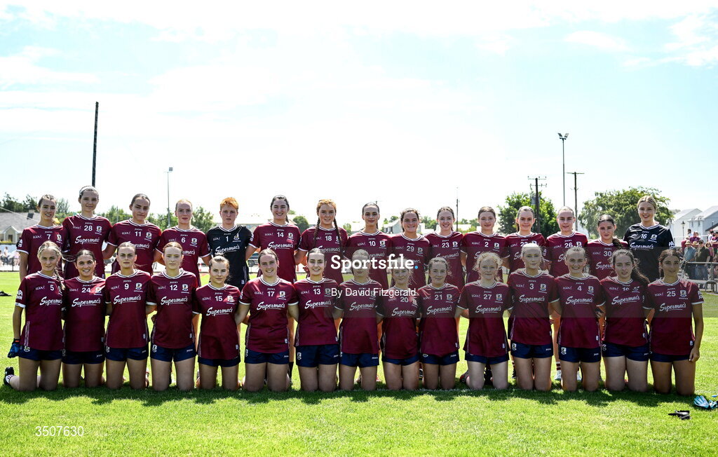 11 July 2026; The Galway team before the 2026 LGFA All-Ireland U20 final match between Donegal and Galway at Kilcoyne Memorial Park in Tubbercurry, Sligo. Photo by David Fitzgerald/Sportsfile