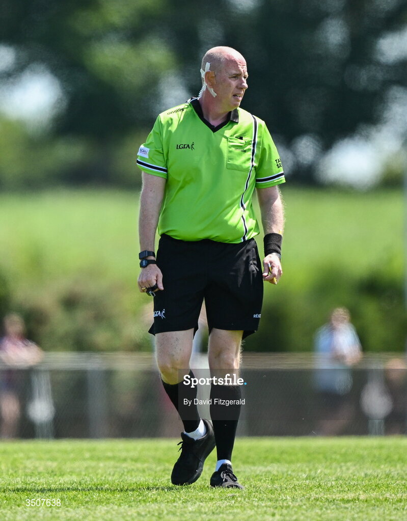 11 July 2026; Referee Paul McCaughey during the 2026 LGFA All-Ireland U20 final match between Donegal and Galway at Kilcoyne Memorial Park in Tubbercurry, Sligo. Photo by David Fitzgerald/Sportsfile