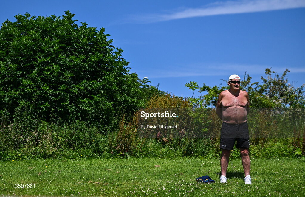 11 July 2026; A spectator stands for Amhrán na bhFiann before the 2026 LGFA All-Ireland U20 final match between Donegal and Galway at Kilcoyne Memorial Park in Tubbercurry, Sligo. Photo by David Fitzgerald/Sportsfile