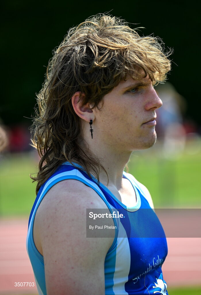 11 July 2026; Fionn Liam Deutinger Gillard of South Galway A.C. competes in the U18 boy's Shot Put during day three of the 123.ie National Championships at Tullamore Harriers Athletics Club in Tullamore, Offaly. Photo by Paul Phelan/Sportsfile
