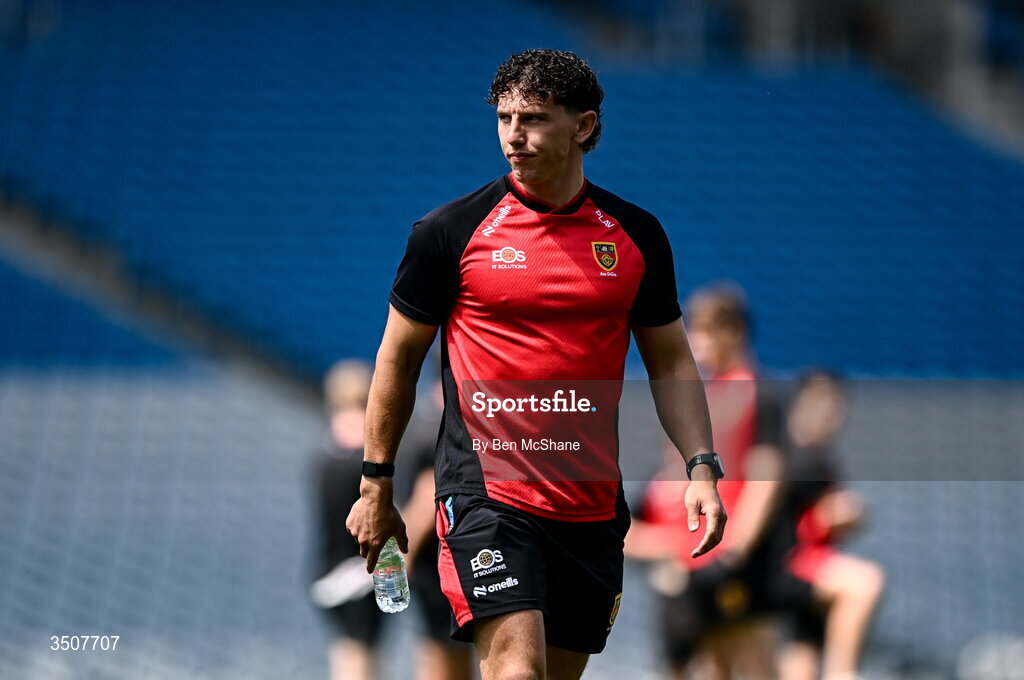 11 July 2026; Pierce Laverty of Down before the Tailteann Cup final match between Down and Wicklow at Croke Park in Dublin. Photo by Ben McShane/Sportsfile