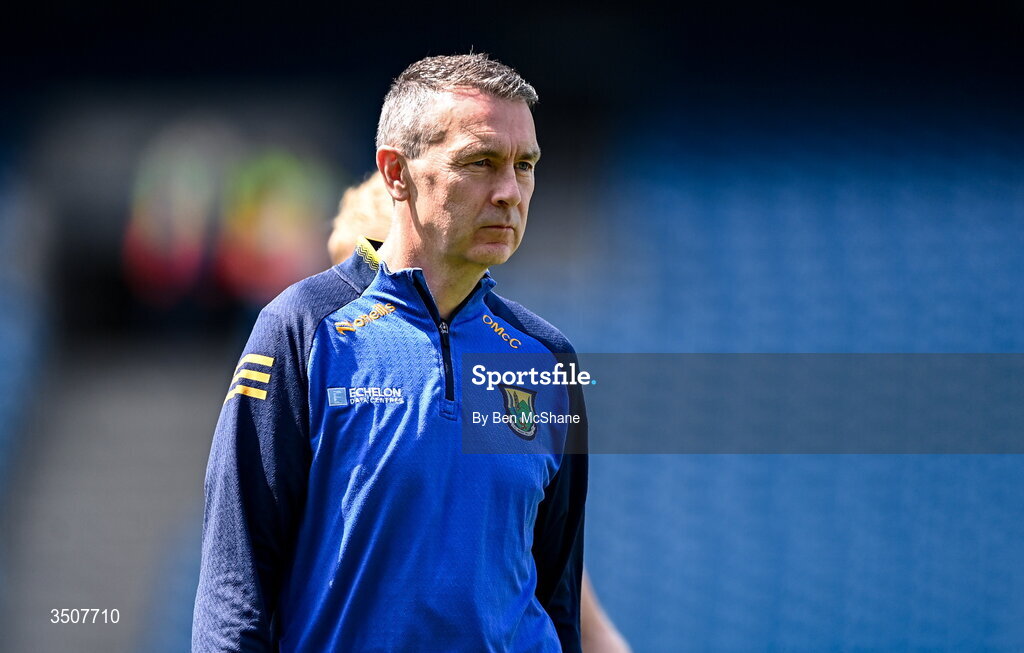11 July 2026; Wicklow manager Oisín McConville before the Tailteann Cup final match between Down and Wicklow at Croke Park in Dublin. Photo by Ben McShane/Sportsfile