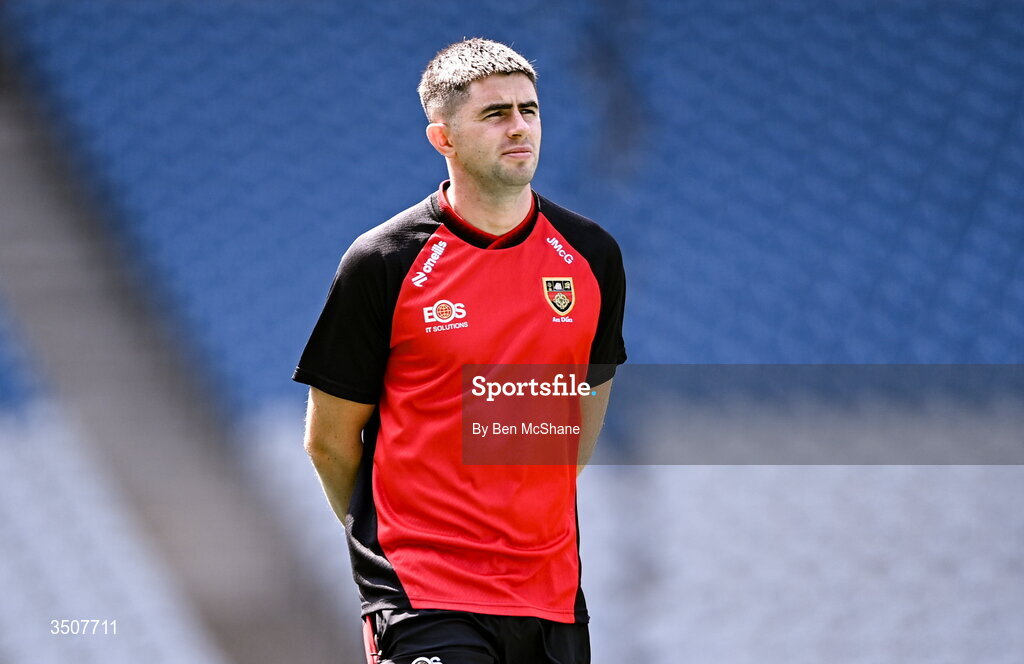 11 July 2026; John McGeough of Down before the Tailteann Cup final match between Down and Wicklow at Croke Park in Dublin. Photo by Ben McShane/Sportsfile