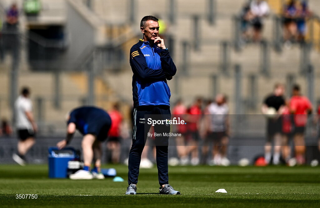 11 July 2026; Wicklow manager Oisín McConville before the Tailteann Cup final match between Down and Wicklow at Croke Park in Dublin. Photo by Ben McShane/Sportsfile