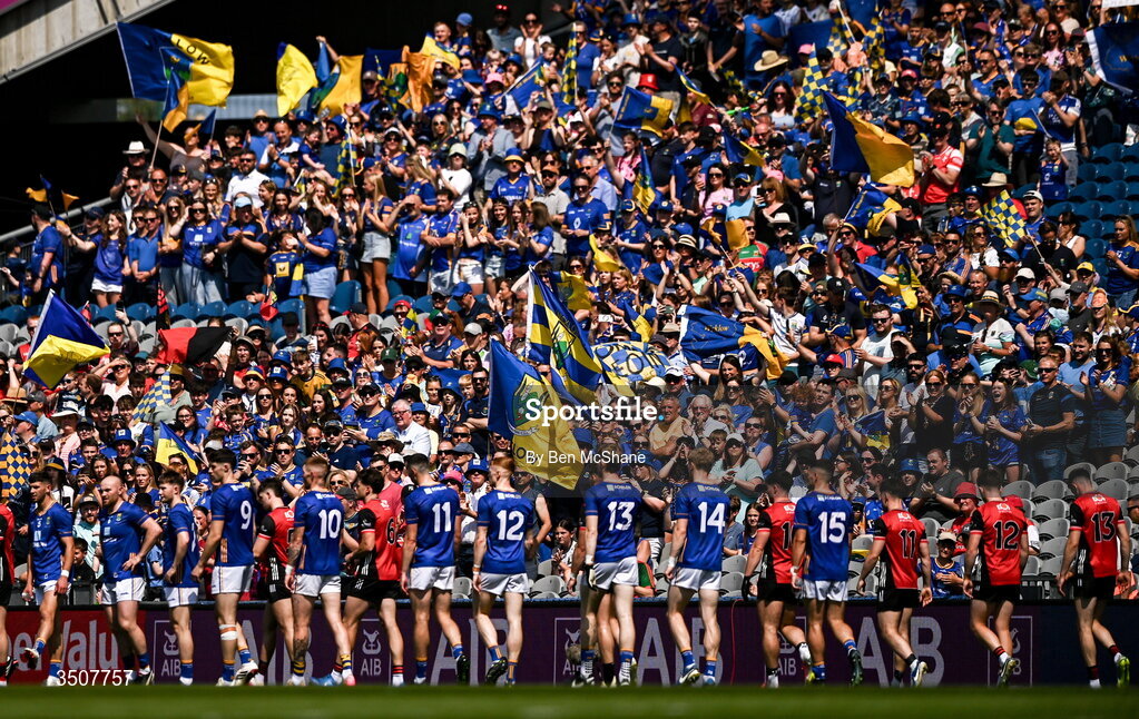 11 July 2026; Supporters look on during the pre-match parade before the Tailteann Cup final match between Down and Wicklow at Croke Park in Dublin. Photo by Ben McShane/Sportsfile