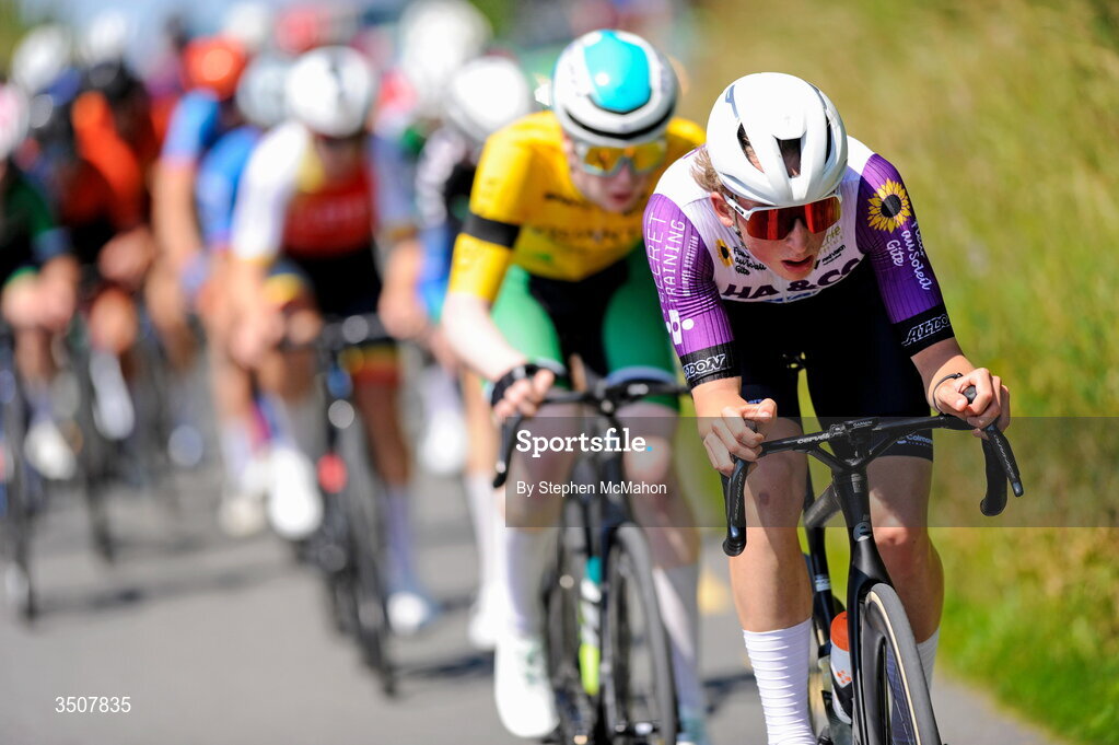 11 July 2026; Lucas Lillistone of Halesowen Academy-Mapei during Stage 5 of 2026 Junior Tour of Ireland to Ballyallia Lake. Photo by Stephen McMahon/Sportsfile