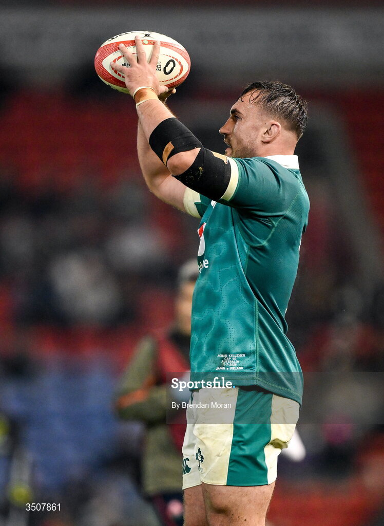 11 July 2026; Rónan Kelleher of Ireland during the 2026 Nations Championship Round Two match between Japan and Ireland at McDonald Jones Stadium in Newcastle, Australia. Photo by Brendan Moran/Sportsfile