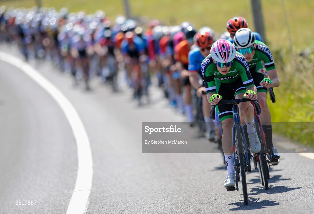 11 July 2026; James Armstrong of Cycling Ireland during Stage 5 of 2026 Junior Tour of Ireland to Ballyallia Lake. Photo by Stephen McMahon/Sportsfile