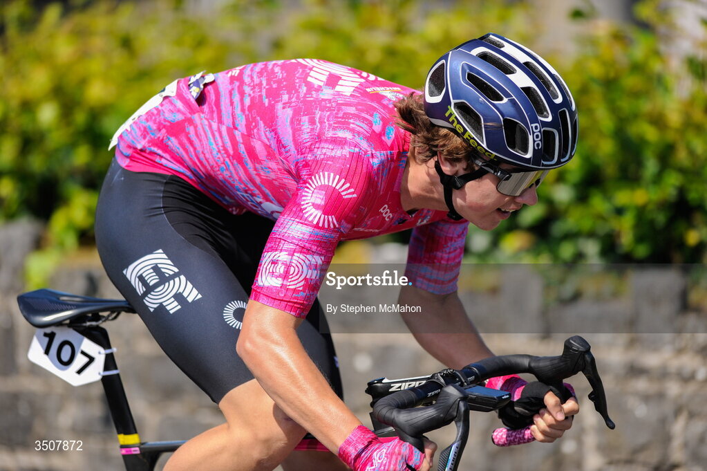 11 July 2026; Jacob Hines of EF Education-ONTO during Stage 5 of 2026 Junior Tour of Ireland to Ballyallia Lake. Photo by Stephen McMahon/Sportsfile
