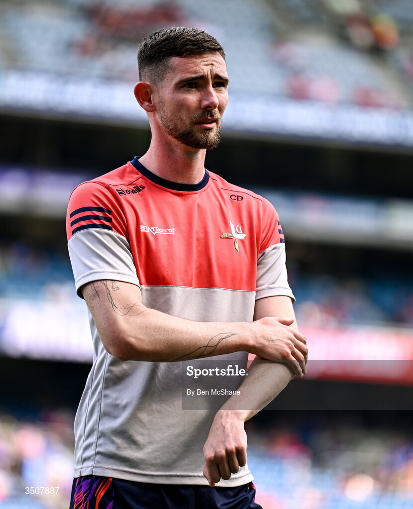 11 July 2026; Ciaran Downey of Louth before the GAA Football All-Ireland Senior Championship semi-final match between Mayo and Louth at Croke Park in Dublin. Photo by Ben McShane/Sportsfile