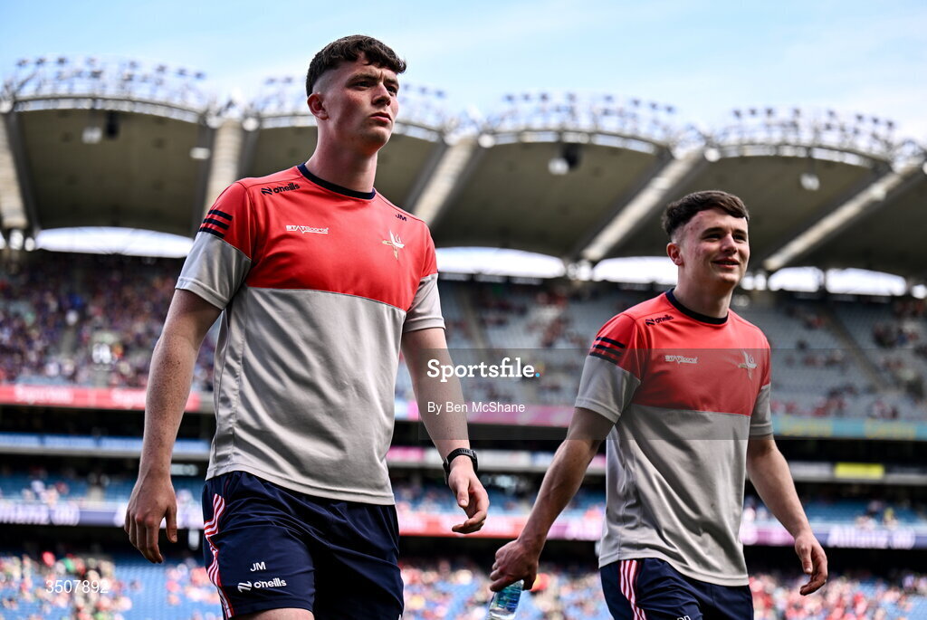 11 July 2026; James Maguire of Louth before the GAA Football All-Ireland Senior Championship semi-final match between Mayo and Louth at Croke Park in Dublin. Photo by Ben McShane/Sportsfile