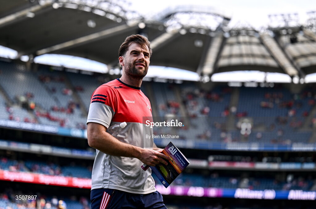 11 July 2026; Dermot Campbell of Louth before the GAA Football All-Ireland Senior Championship semi-final match between Mayo and Louth at Croke Park in Dublin. Photo by Ben McShane/Sportsfile