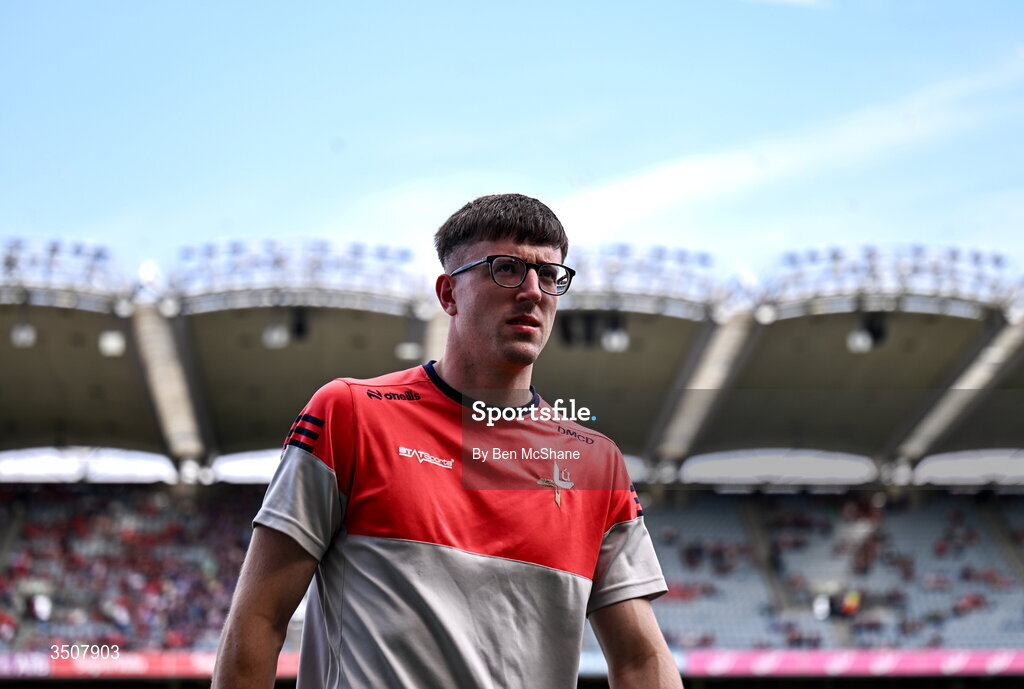 11 July 2026; Dara McDonnell of Louth before the GAA Football All-Ireland Senior Championship semi-final match between Mayo and Louth at Croke Park in Dublin. Photo by Ben McShane/Sportsfile