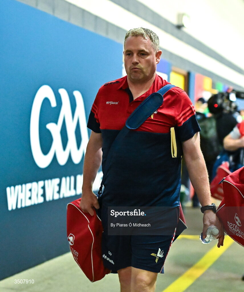 11 July 2026; Louth manager Gavin Devlin before the GAA Football All-Ireland Senior Championship semi-final match between Mayo and Louth at Croke Park in Dublin. Photo by Piaras Ó Mídheach/Sportsfile