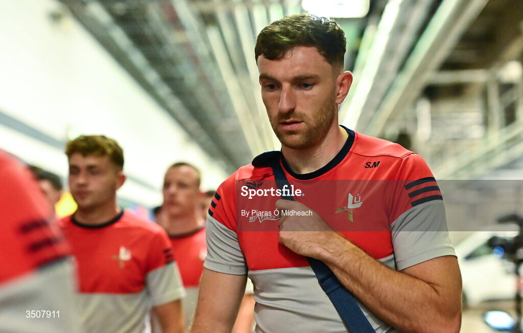 11 July 2026; Sam Mulroy of Louth before the GAA Football All-Ireland Senior Championship semi-final match between Mayo and Louth at Croke Park in Dublin. Photo by Piaras Ó Mídheach/Sportsfile