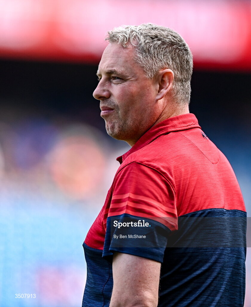 11 July 2026; Louth manager Gavin Devlin before the GAA Football All-Ireland Senior Championship semi-final match between Mayo and Louth at Croke Park in Dublin. Photo by Ben McShane/Sportsfile