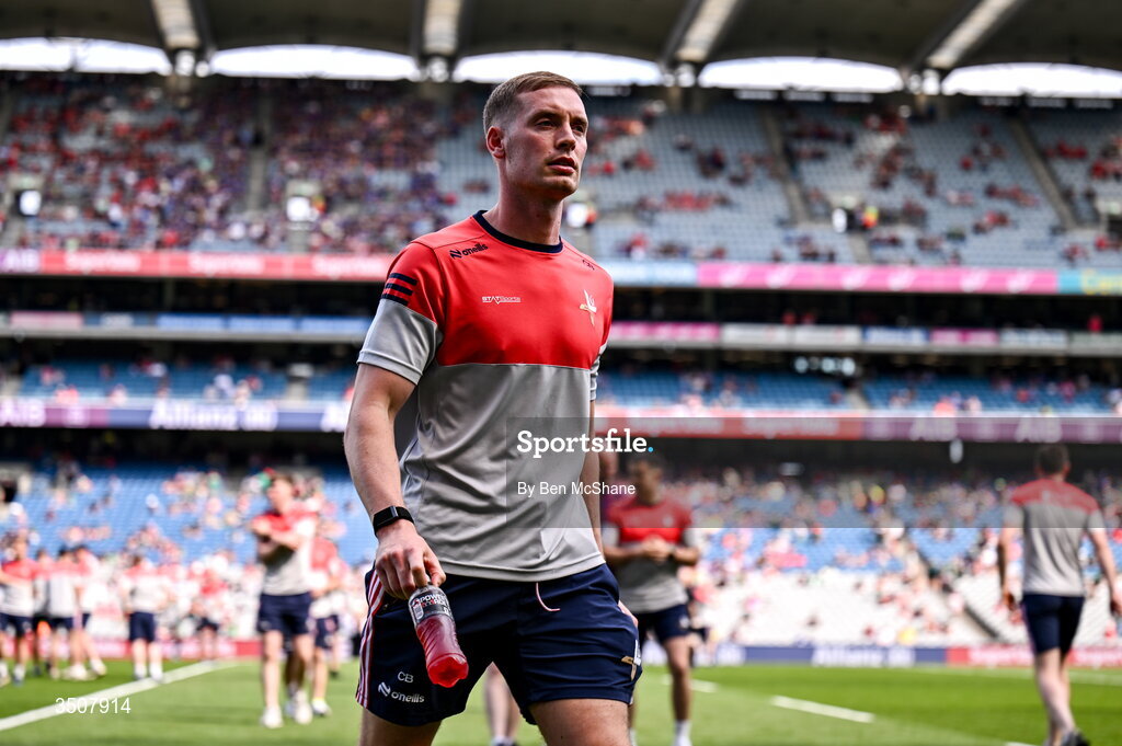 11 July 2026; Ciaran Byrne of Louth before the GAA Football All-Ireland Senior Championship semi-final match between Mayo and Louth at Croke Park in Dublin. Photo by Ben McShane/Sportsfile