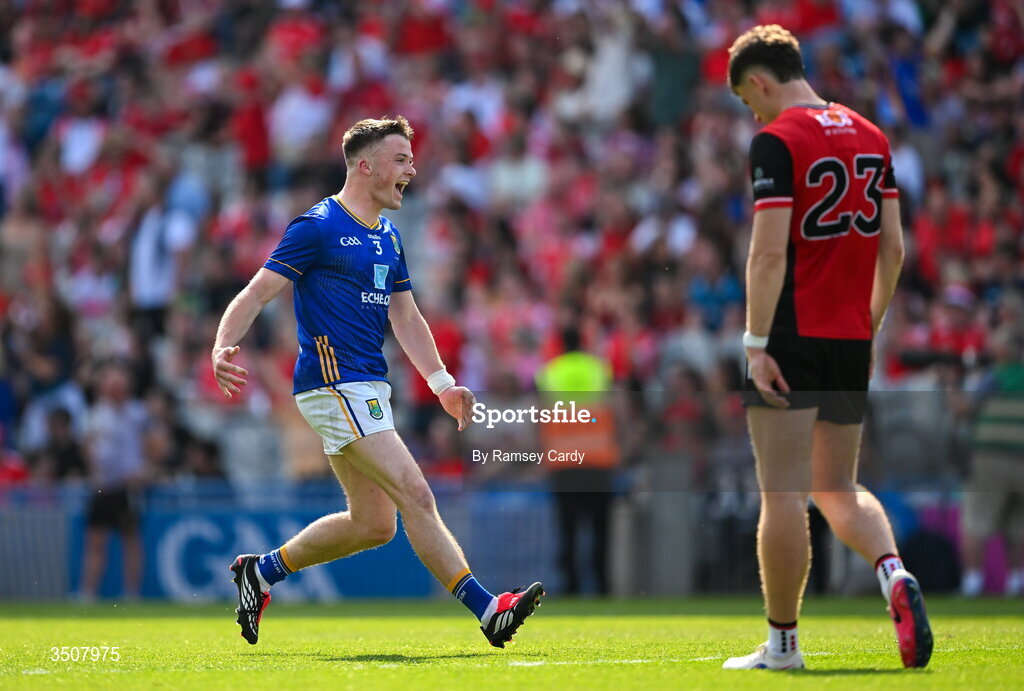11 July 2026; Matt Nolan of Wicklow celebrates after the Tailteann Cup final match between Down and Wicklow at Croke Park in Dublin. Photo by Ramsey Cardy/Sportsfile