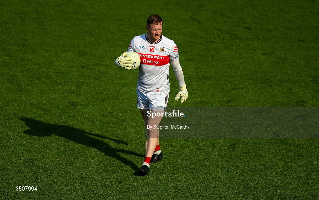 11 July 2026; Mayo goalkeeper Rob Hennelly before the GAA Football All-Ireland Senior Championship semi-final match between Mayo and Louth at Croke Park in Dublin. Photo by Stephen McCarthy/Sportsfile